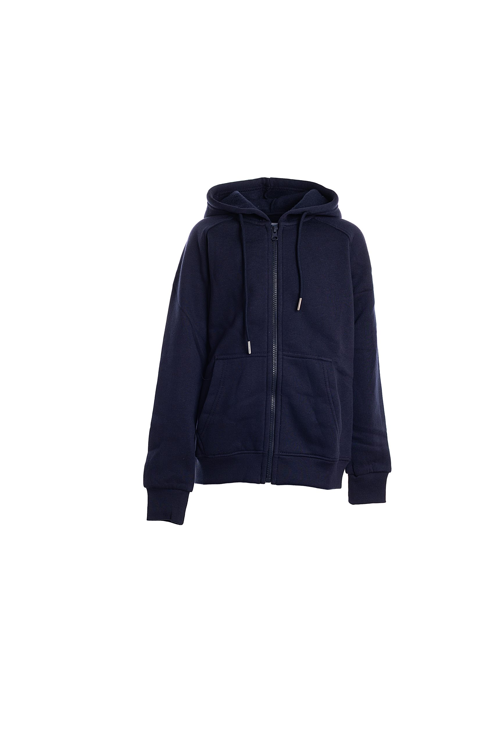 קפוצ'ון עם כובע ורוכסן בצבע כחול כהה