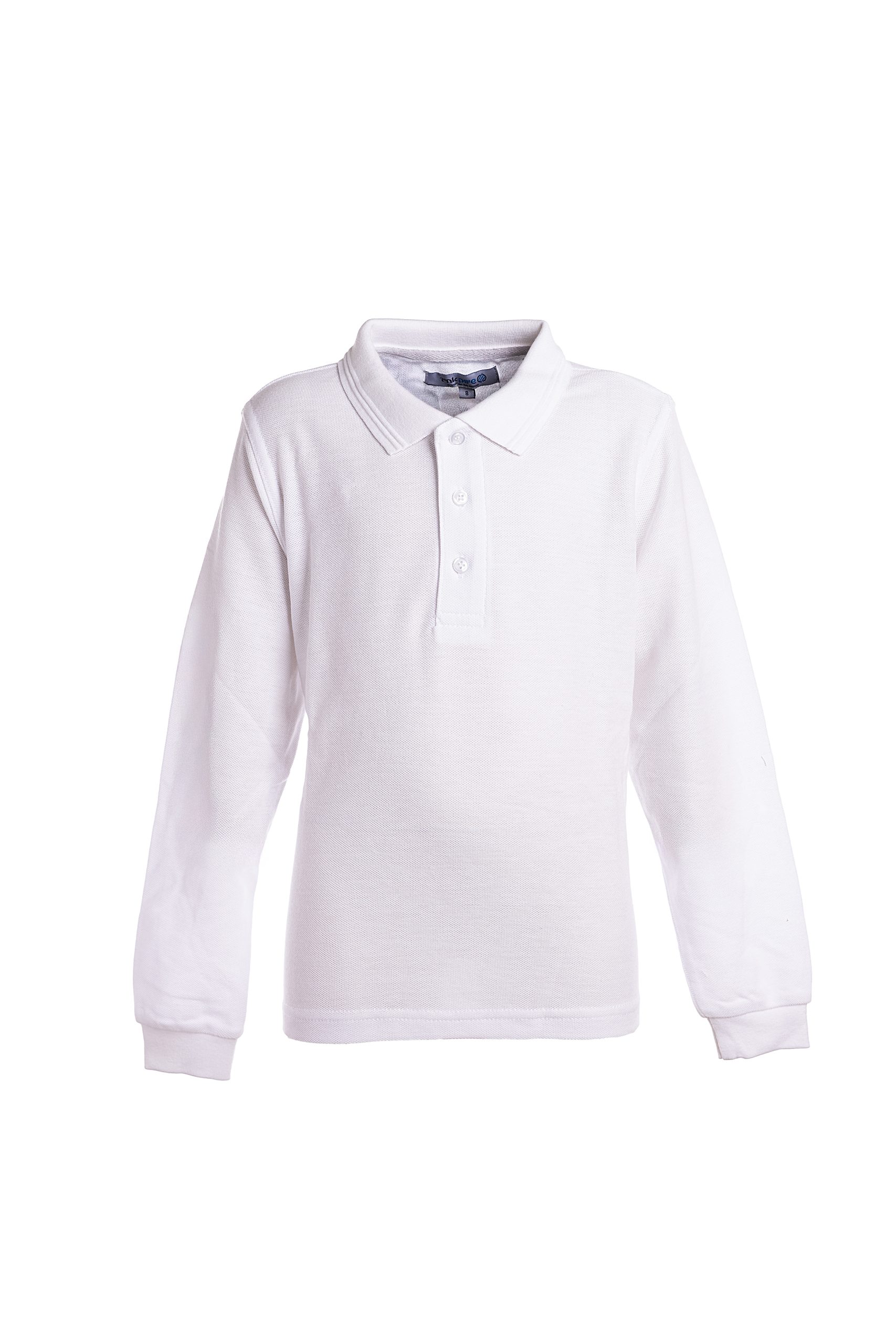 חולצות פולו לבנה חלקה שרוול ארוך לר"ח – תמונה 2